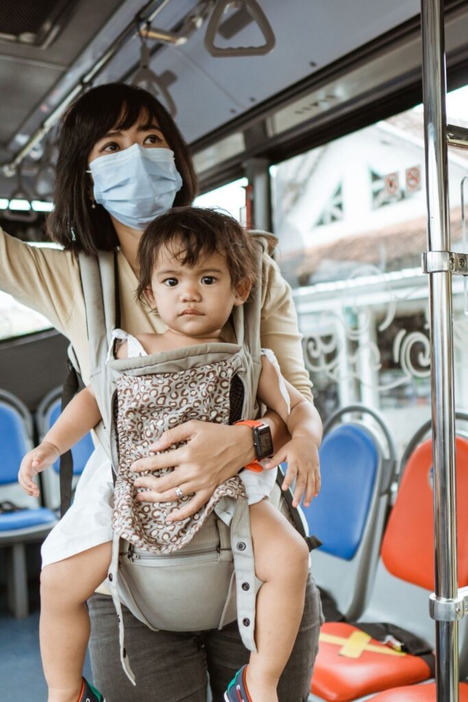 Mom and baby traveling