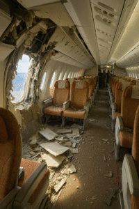 Damaged plane