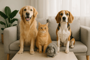 Pets in a house